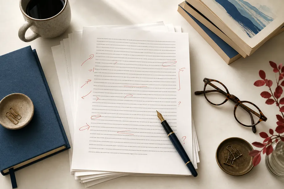Manuscript with editing marks