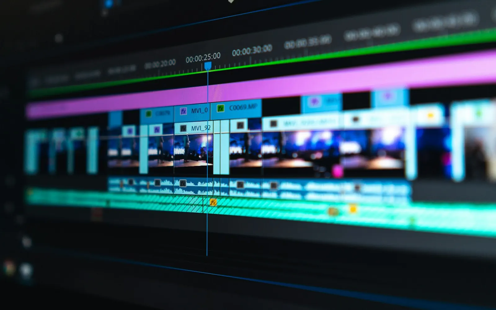Video edit timeline in the suite