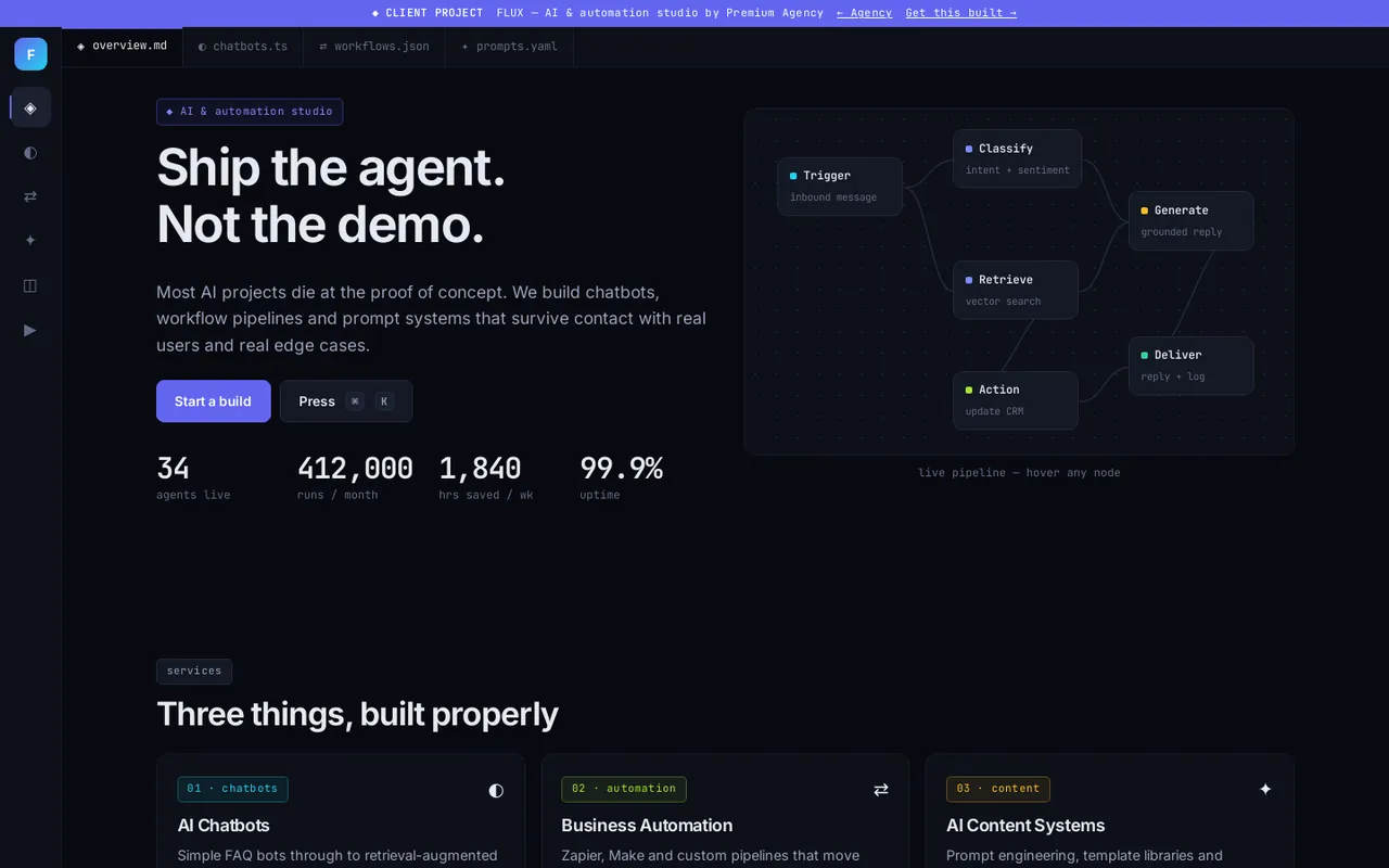 FLUX AI studio interface